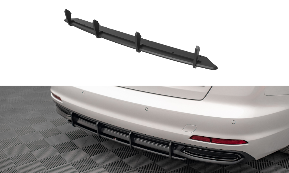 Street Pro Heckschürze Heck Ansatz Diffusor passend für Audi A6 C8 schwarz-rot
