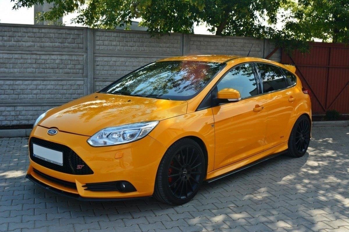 Street+ Spoilerlippe Front Ansatz passend für Ford Focus ST Mk3 CUPRA schwarz Hochglanz