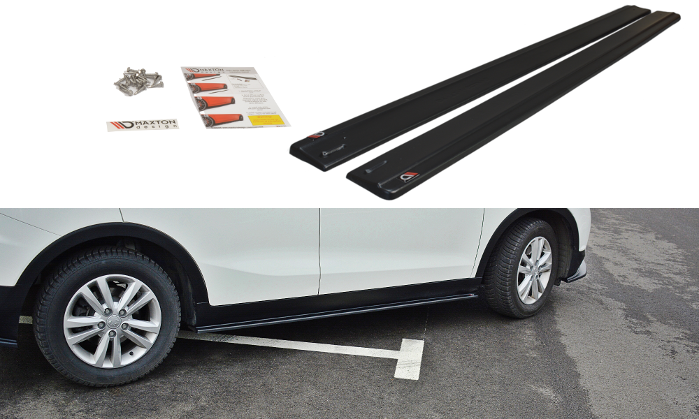 Seitenschweller Ansatz Paar passend für SSANGYONG TIVOLI schwarz Hochglanz