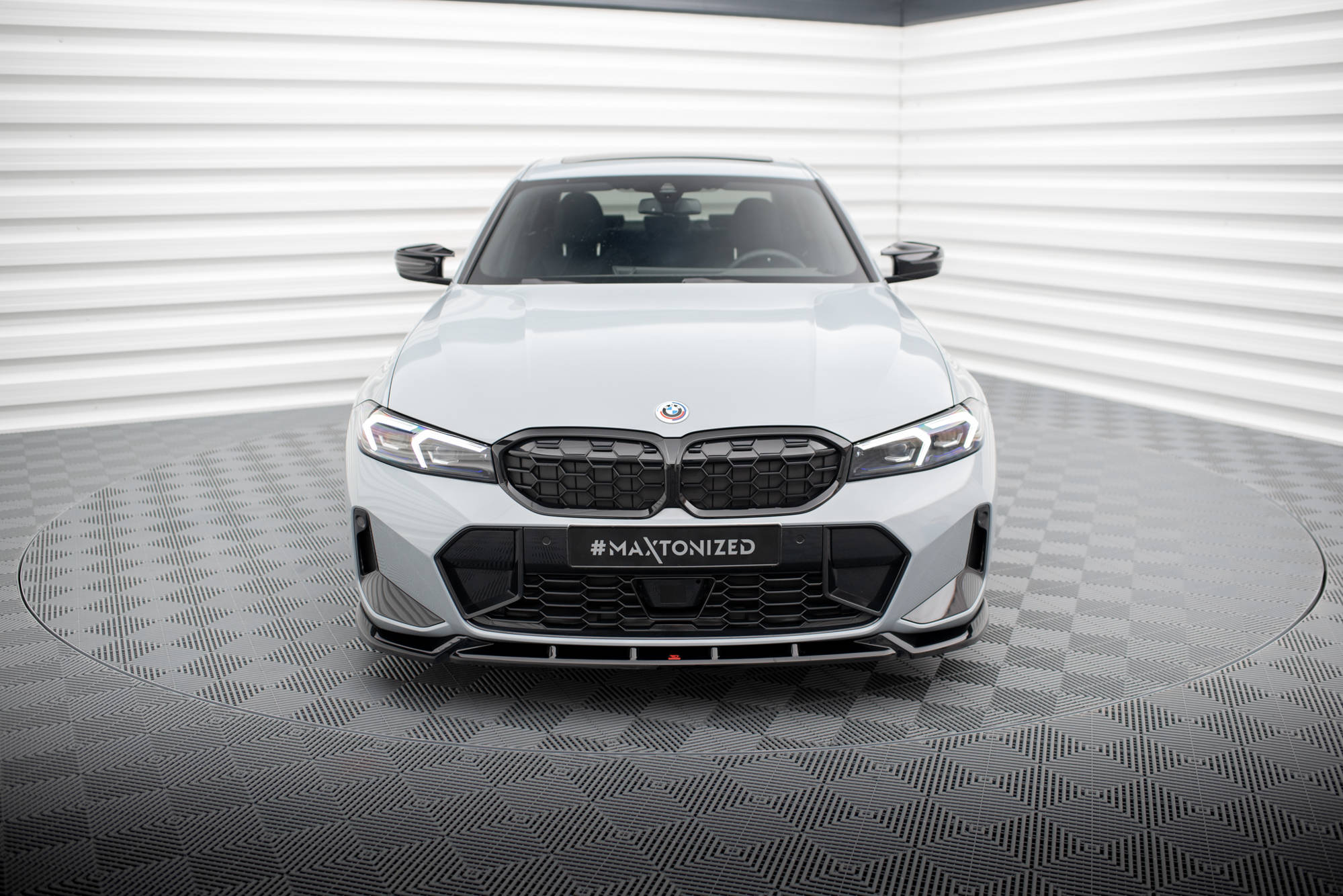 Street+ Spoilerlippe Front Ansatz V.1 passend für BMW 3er M340i / M-Paket G20 / G21 FL schwarz Hochglanz
