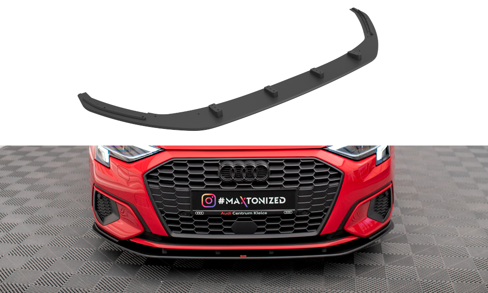 Street Pro Spoilerlippe Front Ansatz passend für Audi A3 8Y rot