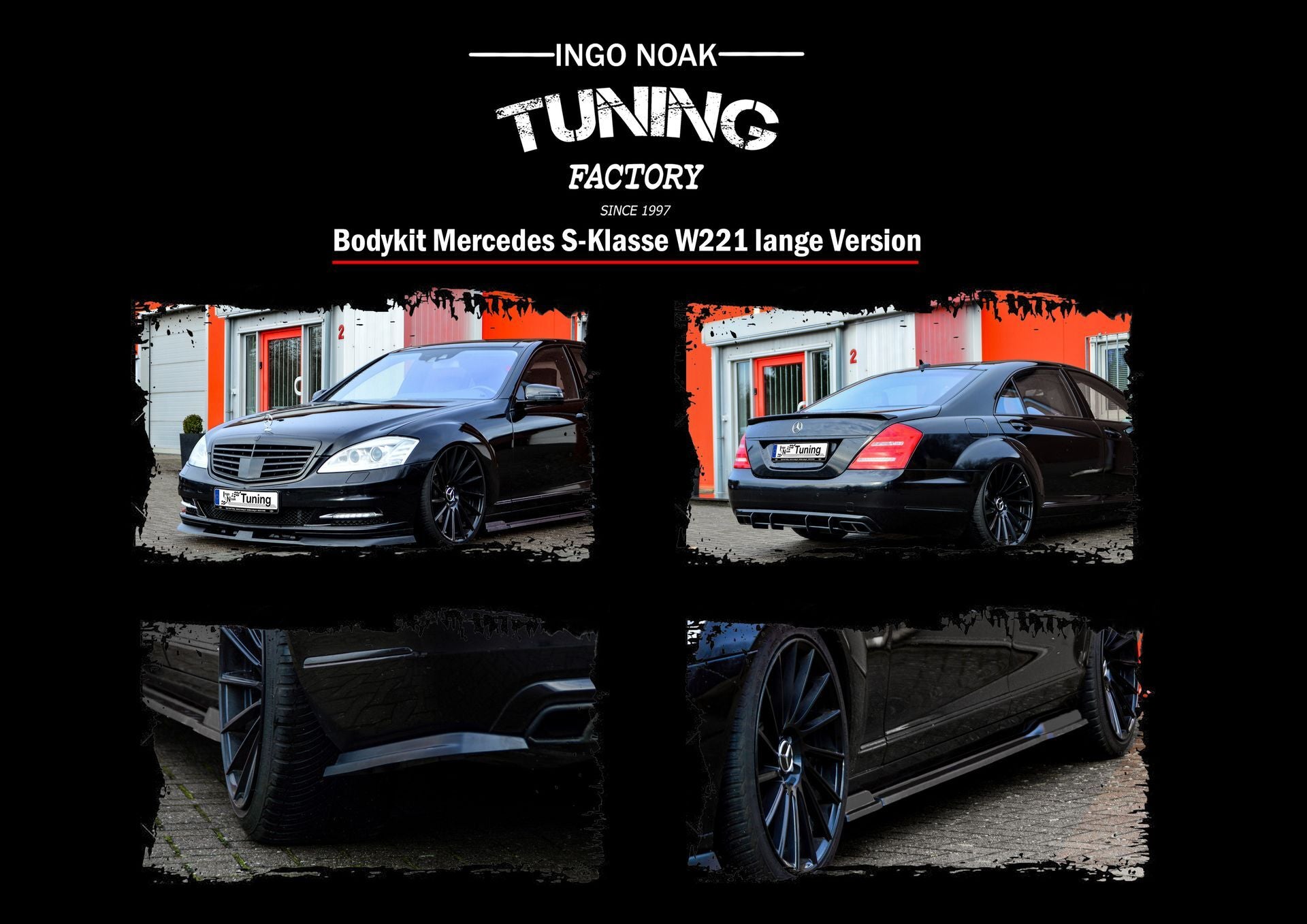 Bodykit für Mercedes S-Klasse V221 Langversion (Schwarz Matt)