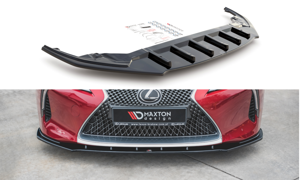 Street+ Spoilerlippe Front Ansatz V.1 passend für Lexus LC 500 schwarz Hochglanz