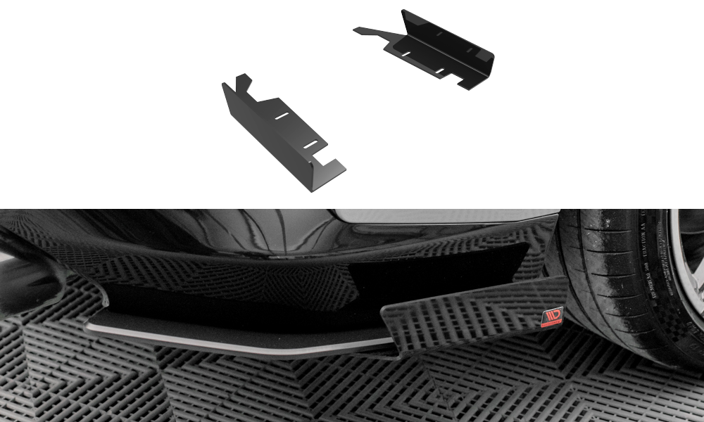 Hintere Seiten Flaps passend für BMW 2 Coupe M240i G42 schwarz Hochglanz