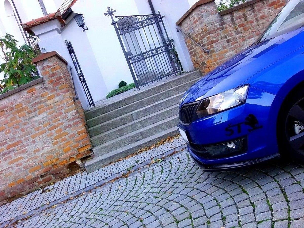 Street+ Spoilerlippe Front Ansatz V.1 passend für Skoda Rapid schwarz Hochglanz
