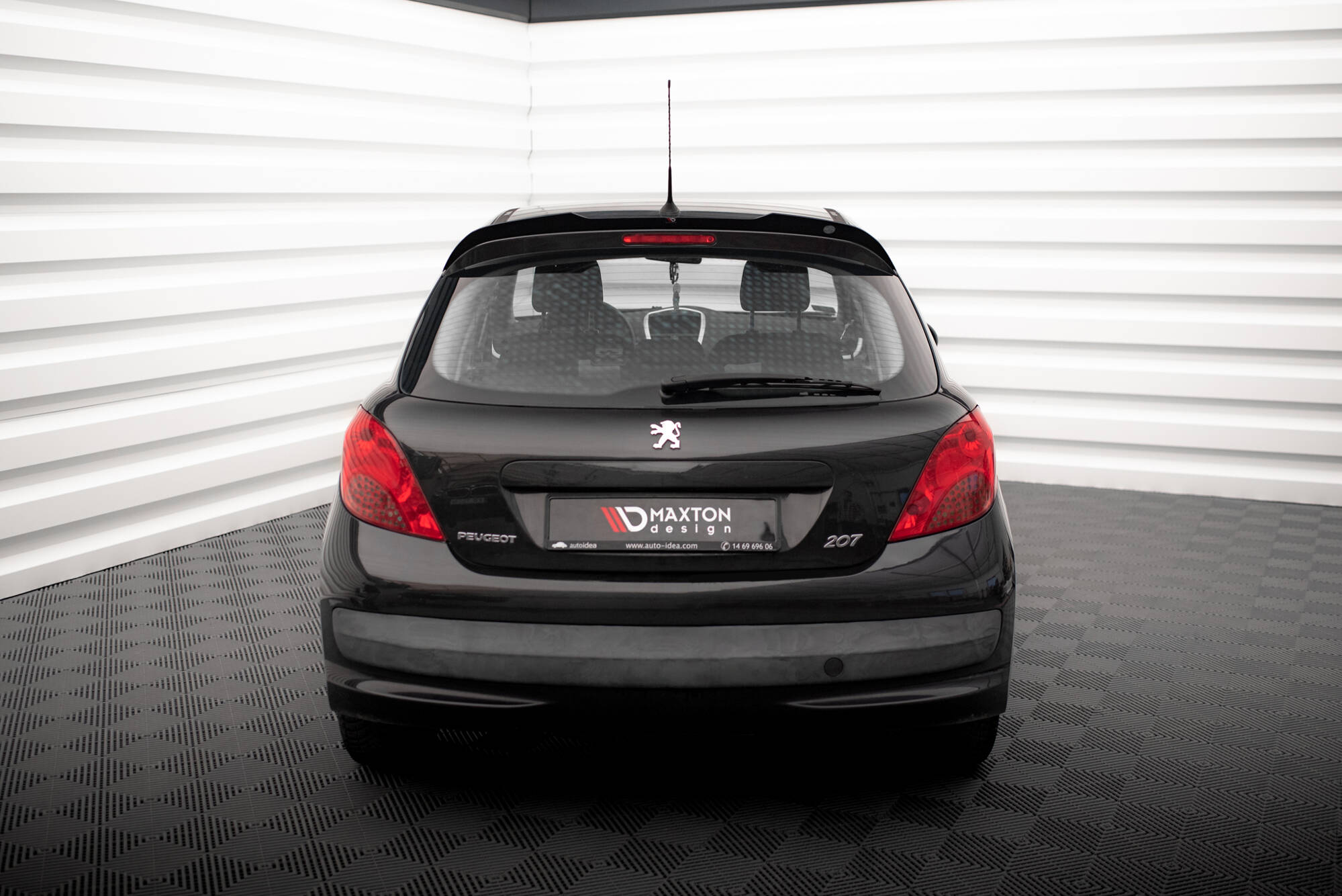 Heck Spoiler Aufsatz Abrisskante passend für Peugeot 207 Sport schwarz Hochglanz