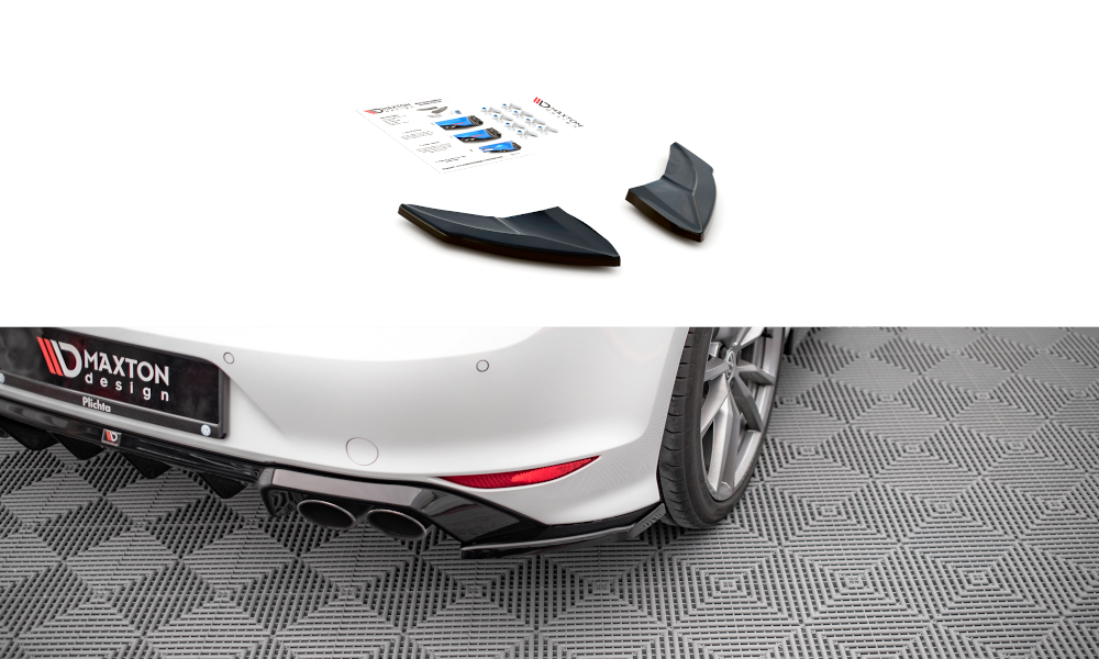 Street+ Heck Ansatz Flaps V.4 passend für VW Golf R Mk7 schwarz Hochglanz