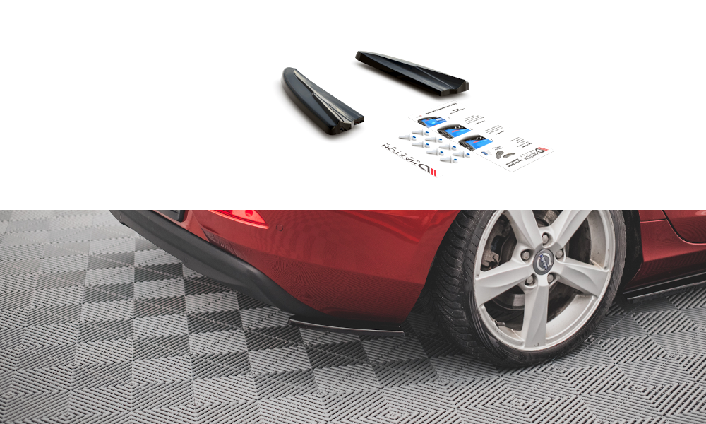 Heck Ansatz Flaps Diffusor für Volvo V40 schwarz Hochglanz