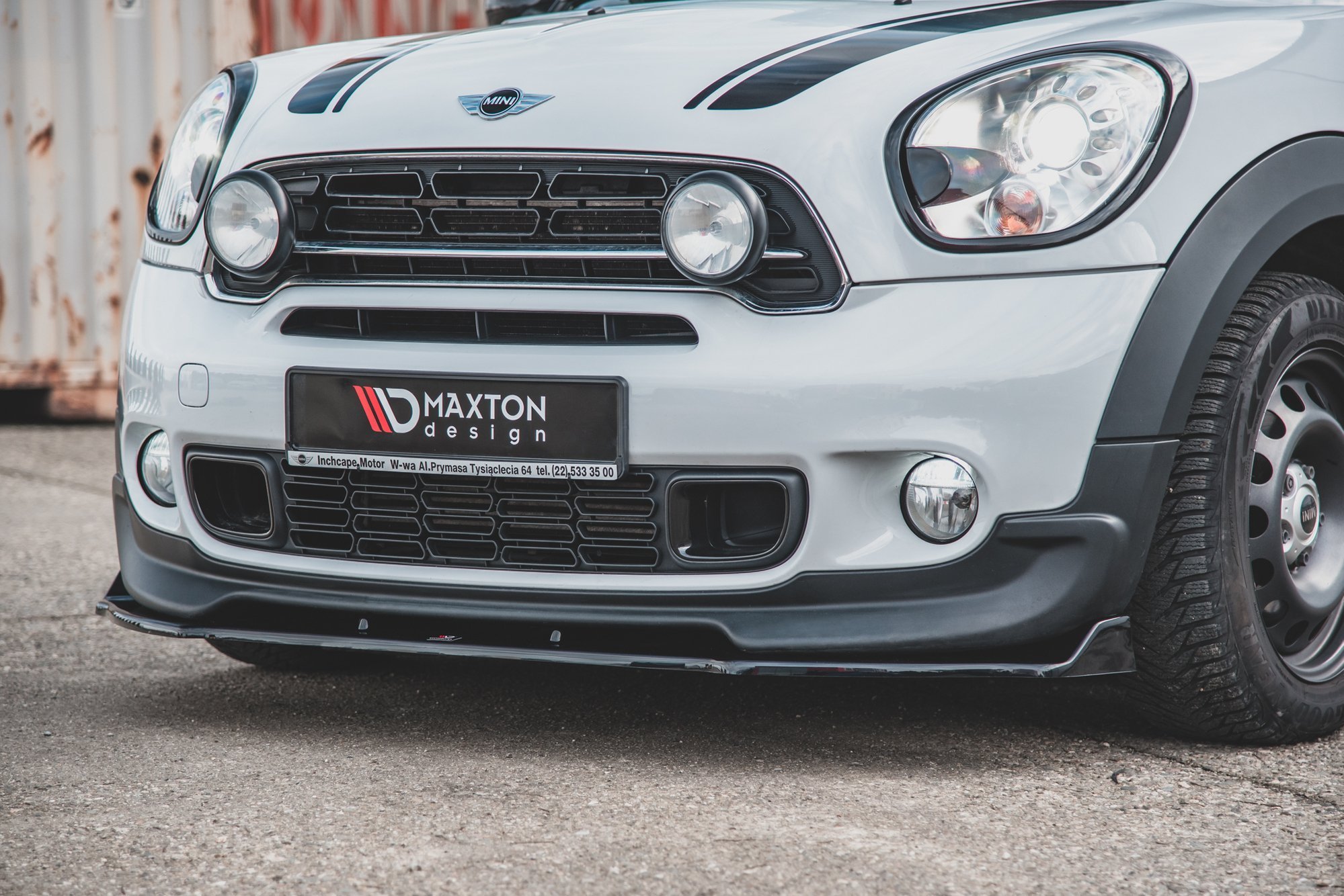 Front Ansatz für Mini Countryman Mk1 JCW schwarz Hochglanz