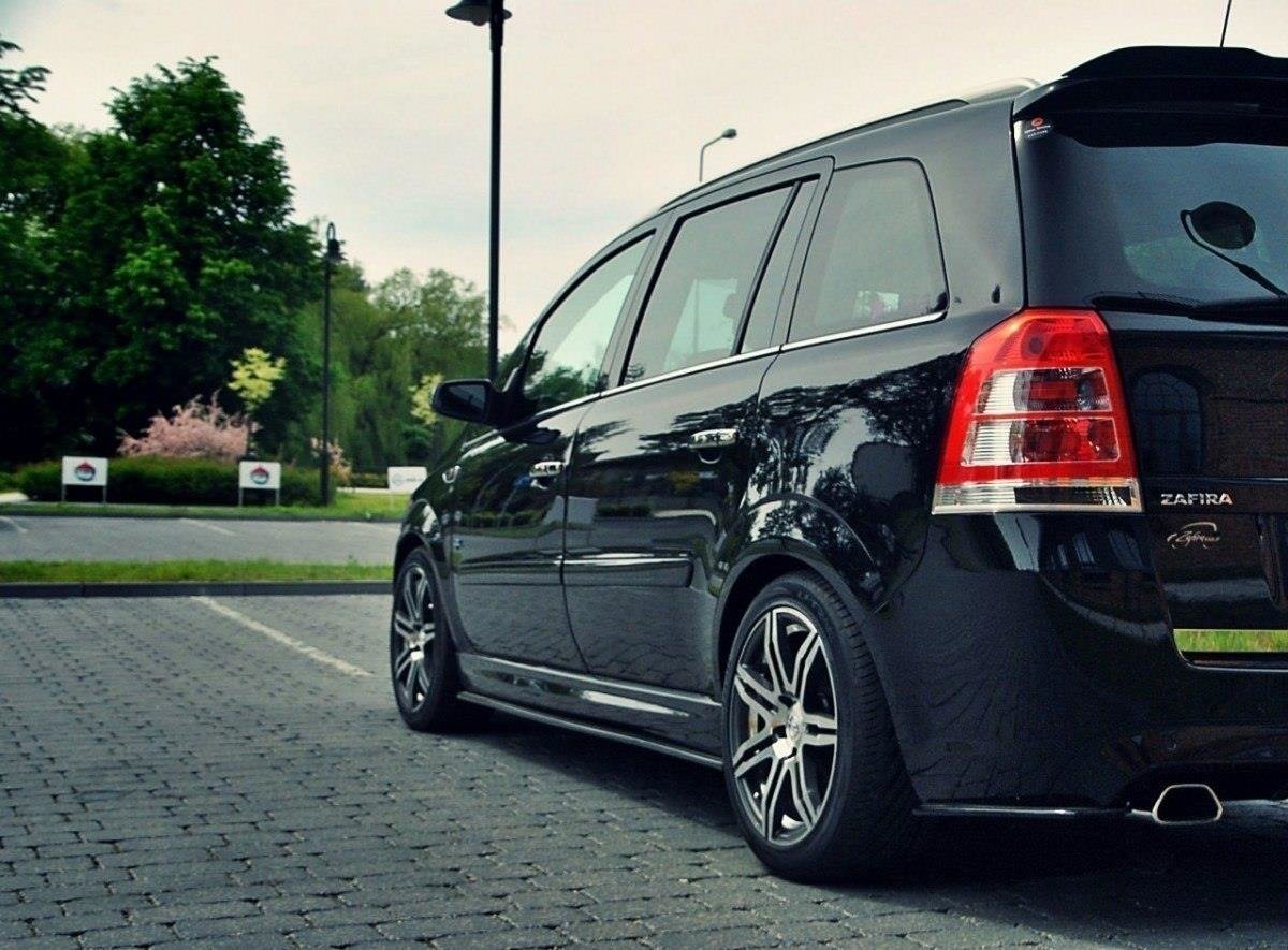 Street+ Seitenschweller Leisten passend für Opel Zafira B OPC schwarz Hochglanz
