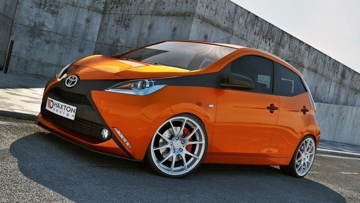 Street+ Spoilerlippe Front Ansatz passend für Toyota AYGO mk2 schwarz Hochglanz