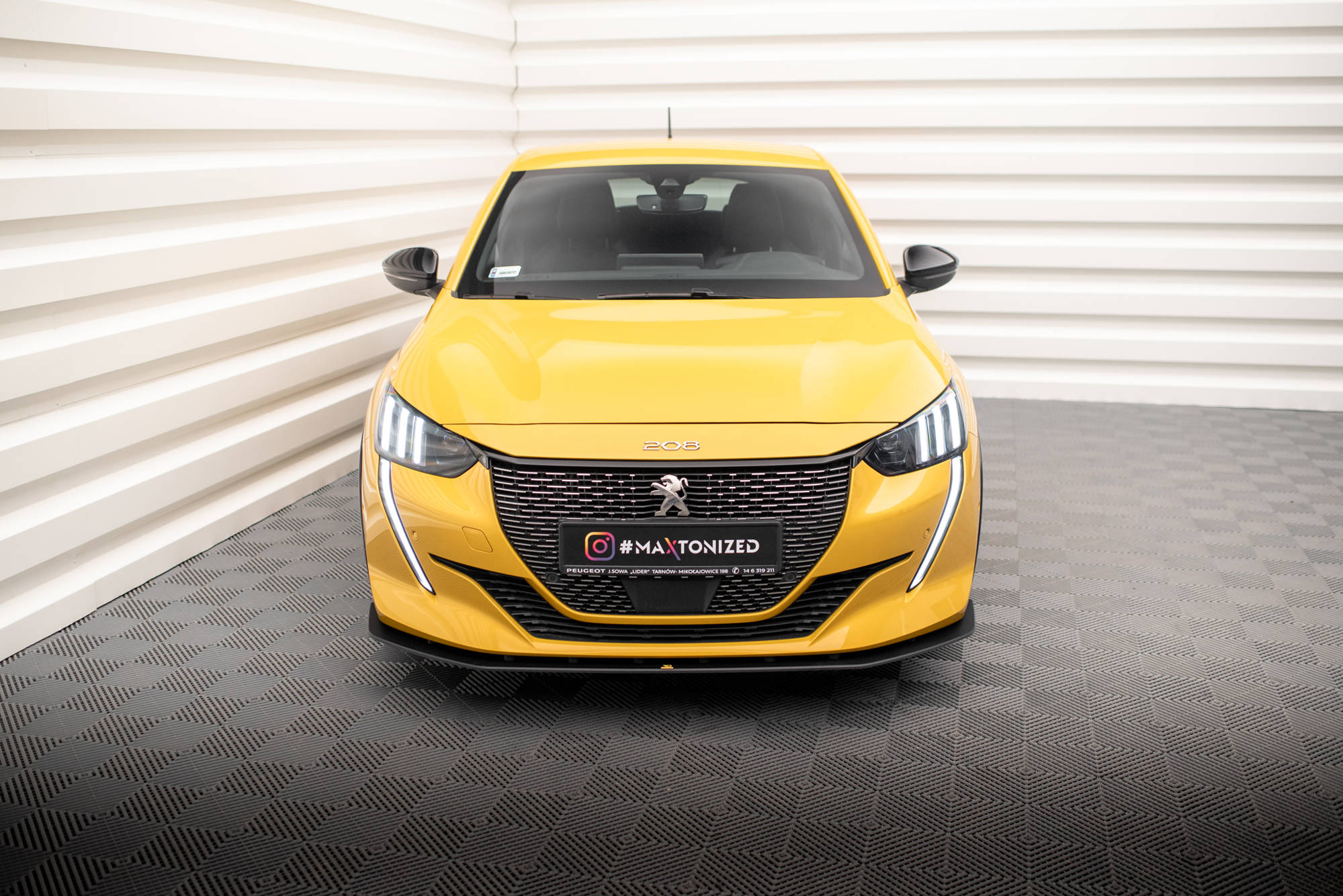 Street Pro Spoilerlippe Front Ansatz passend für Peugeot 208 GT Mk2 rot