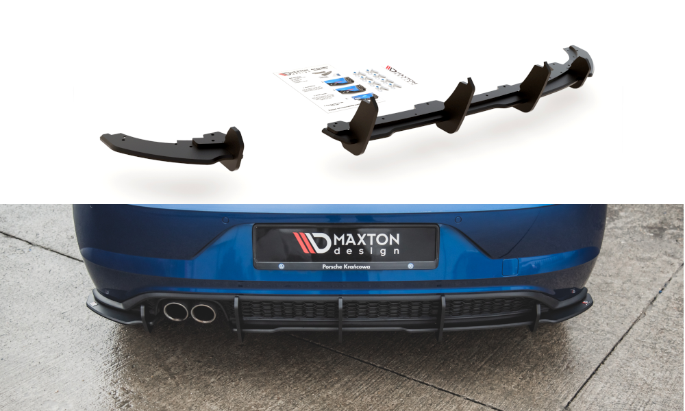 Street Pro Heck Ansatz Diffusor passend für VW Polo GTI Mk6 rot