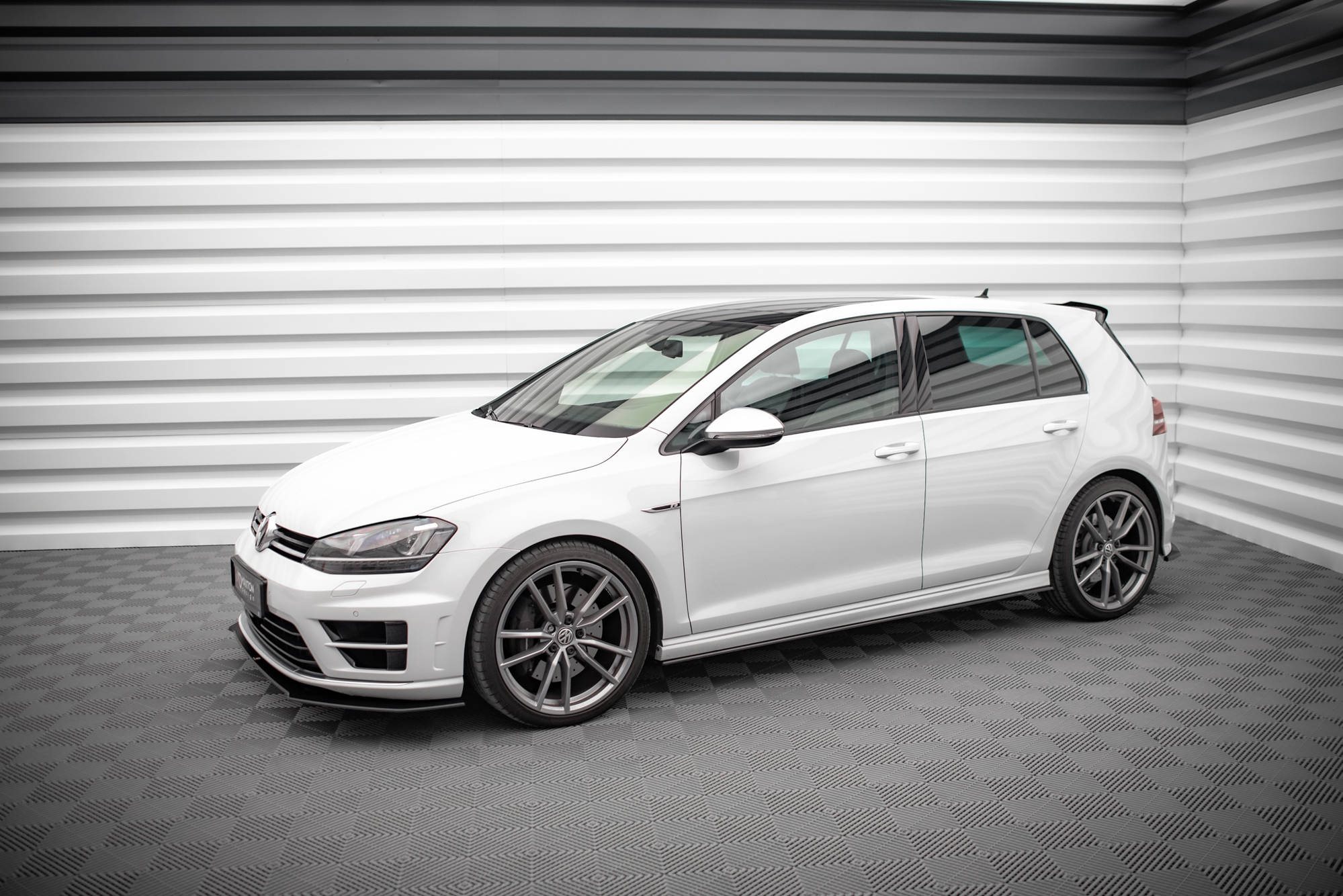 Street Pro Seitenschweller Leisten passend für VW Golf R Mk7 rot