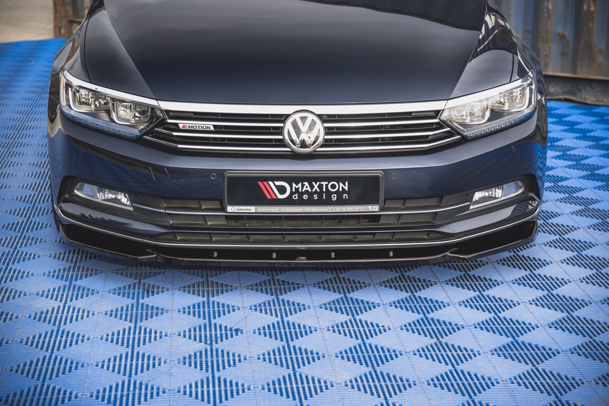 Street+ Spoilerlippe Front Ansatz V.1 passend für VW Passat B8 schwarz Hochglanz