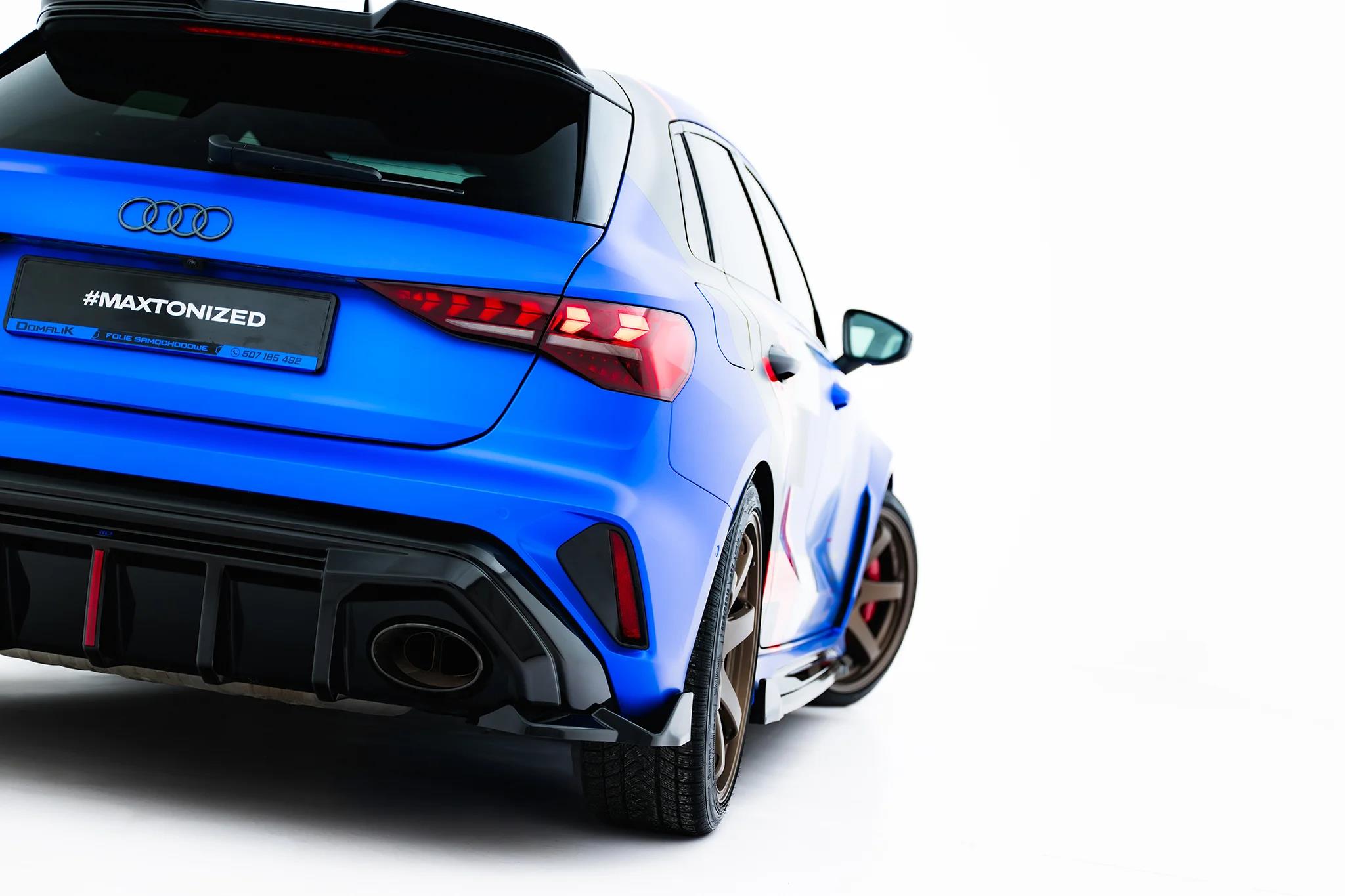 Diffusor Flaps V.2 passend für Audi RS3 Sportback 8Y Facelift schwarz Hochglanz