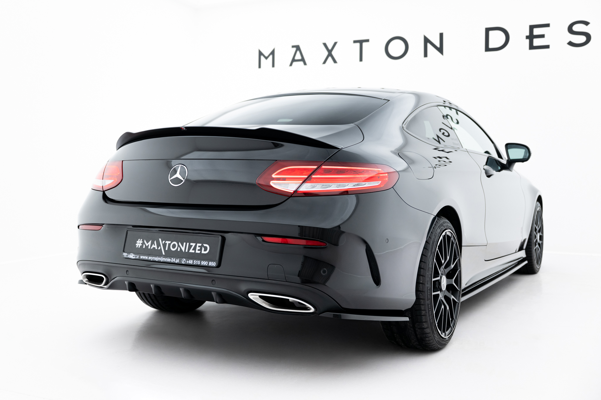 Spoiler CAP für Mercedes- Benz C Coupe AMG-Line C205 schwarz Hochglanz