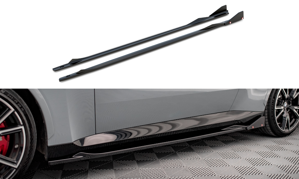 Street+ Seitenschweller Leisten V.2 + Flaps passend für BMW 2 Coupe M-Paket / M240i G42