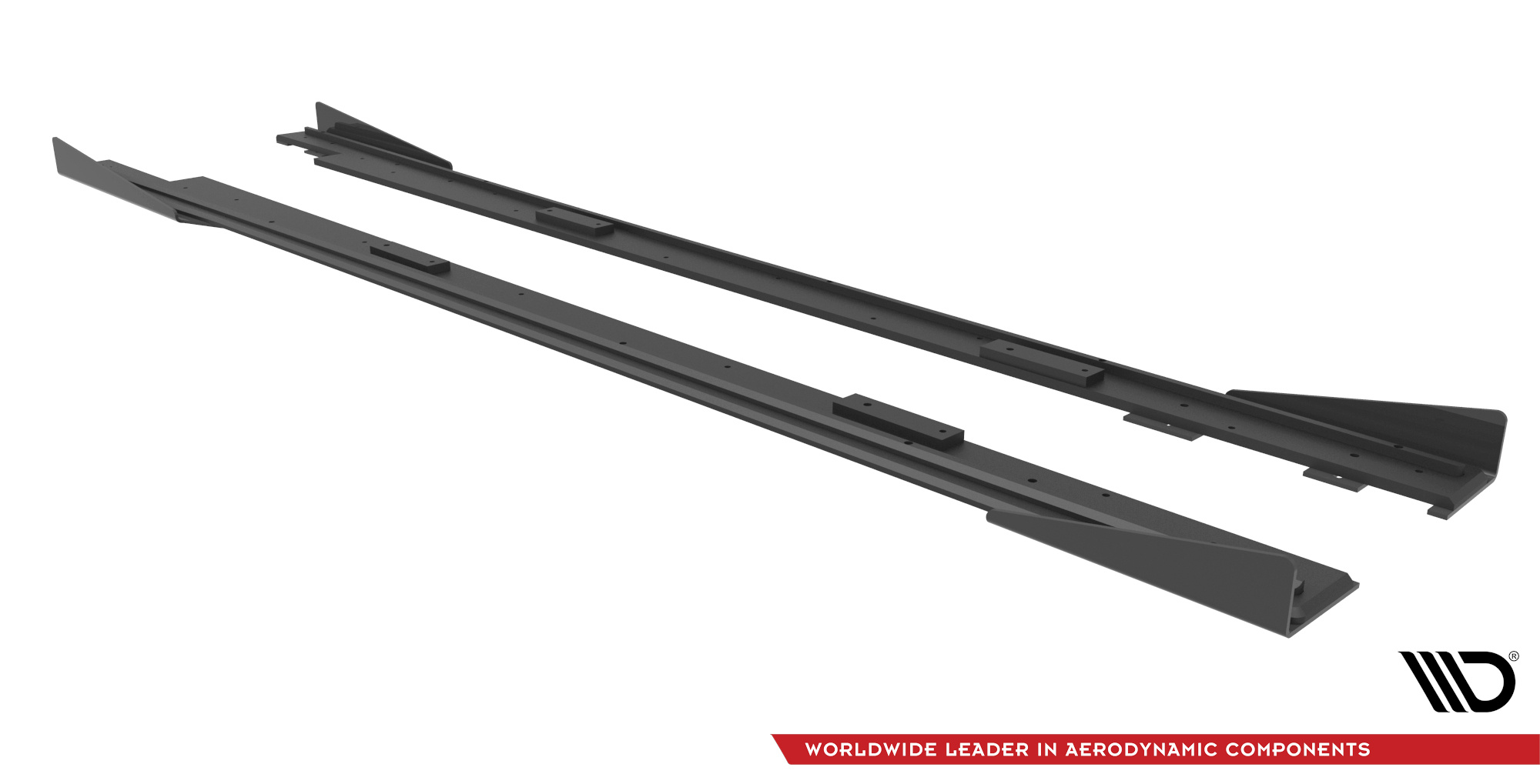 Street Pro Seitenschweller Leisten + Flaps passend für Mazda 3 MPS Mk1 schwarz Hochglanz