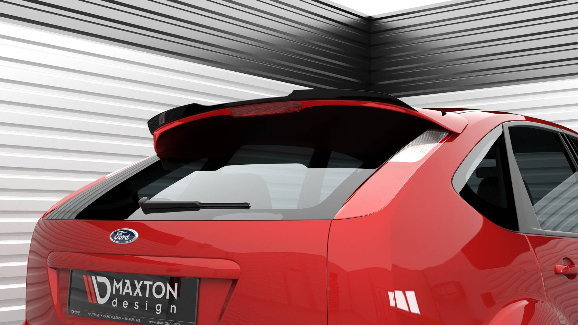 Spoiler CAP für Ford Focus ST Mk2 Facelift schwarz Hochglanz