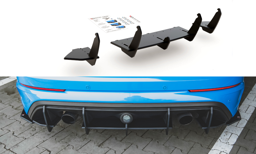 Street Pro Heckschürze Heck Ansatz Diffusor V.1 passend für Ford Focus RS Mk3