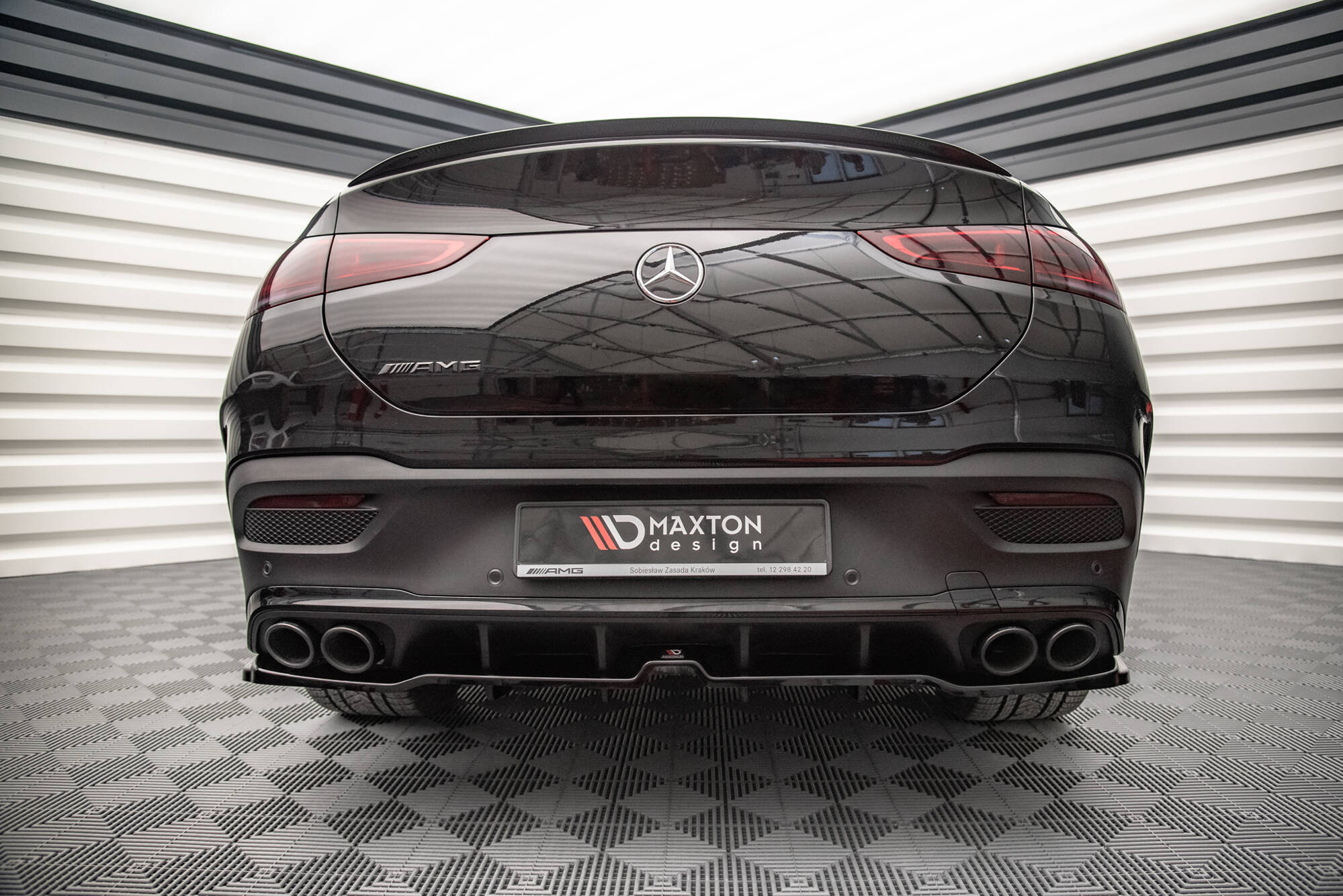 Street+ Mittlerer Diffusor RACE Heck Ansatz passend für Mercedes-AMG GLE 53 Coupe C167 / C167 FL schwarz Hochglanz
