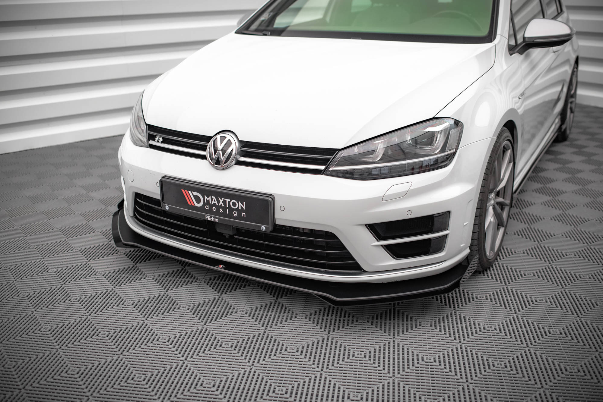 Front Stoßstange Flaps passend für VW Golf R Mk7 schwarz Hochglanz