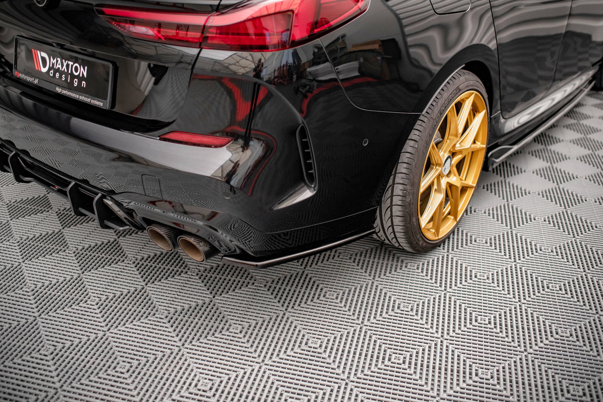 Street+ Heck Ansatz Flaps passend für BMW M235i Gran Coupe F44 schwarz Hochglanz