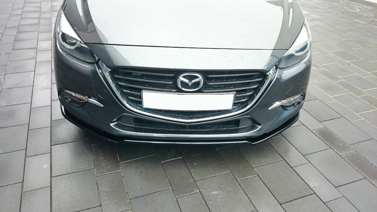 Front Ansatz für v.1 Mazda 3 BN Mk3 Facelift schwarz Hochglanz