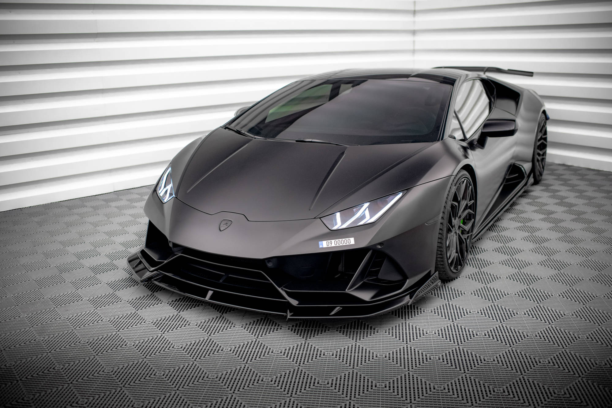 Frontlippe passend für Lamborghini Huracan EVO AWD schwarz Hochglanz