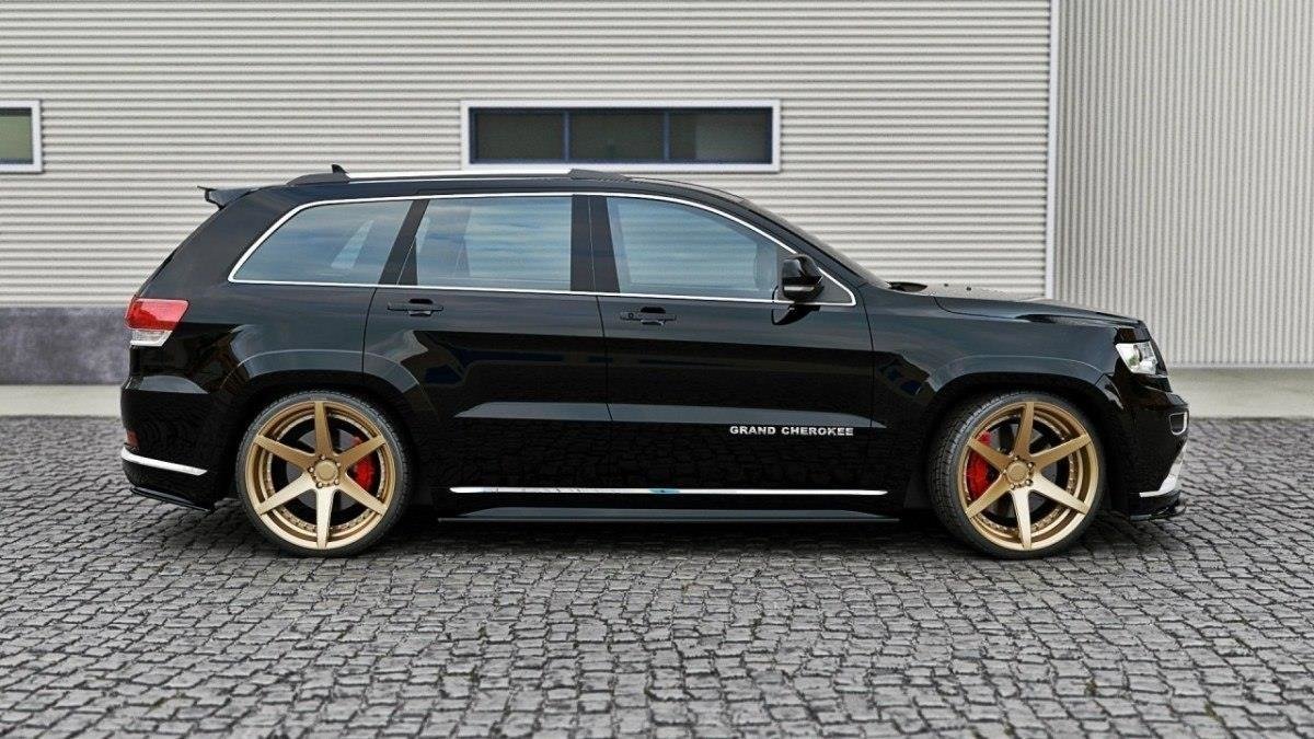 Street+ Seitenschweller Leisten passend für Jeep Grand Cherokee Summit WK2 FL schwarz Hochglanz