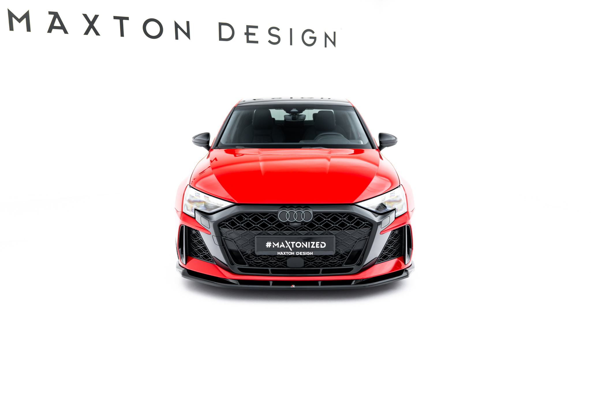 Street+ Spoilerlippe Front Ansatz V.1 passend für Audi RS3 Sportback 8Y FL schwarz Hochglanz