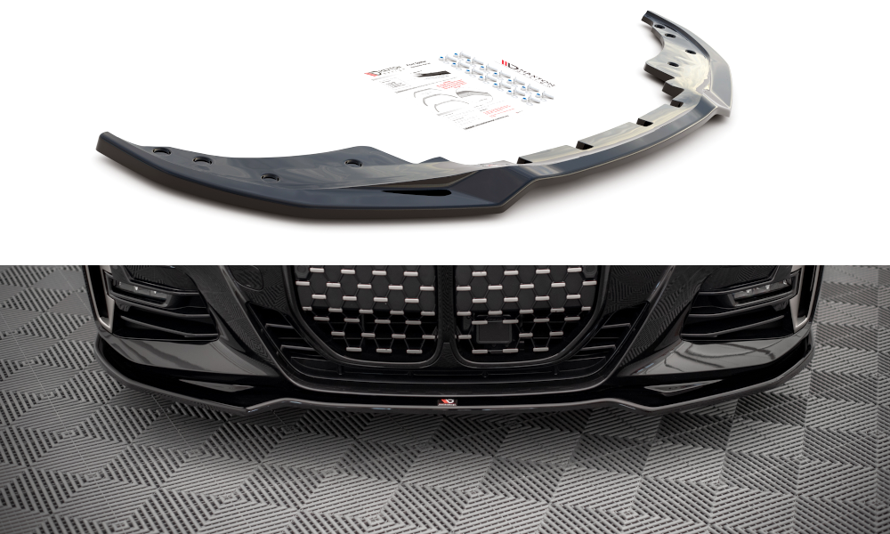 Street+ Spoilerlippe Front Ansatz V.3 passend für BMW 4er M-Paket / M440i G22 / G23 / G22 FL / G23 FL schwarz Hochglanz