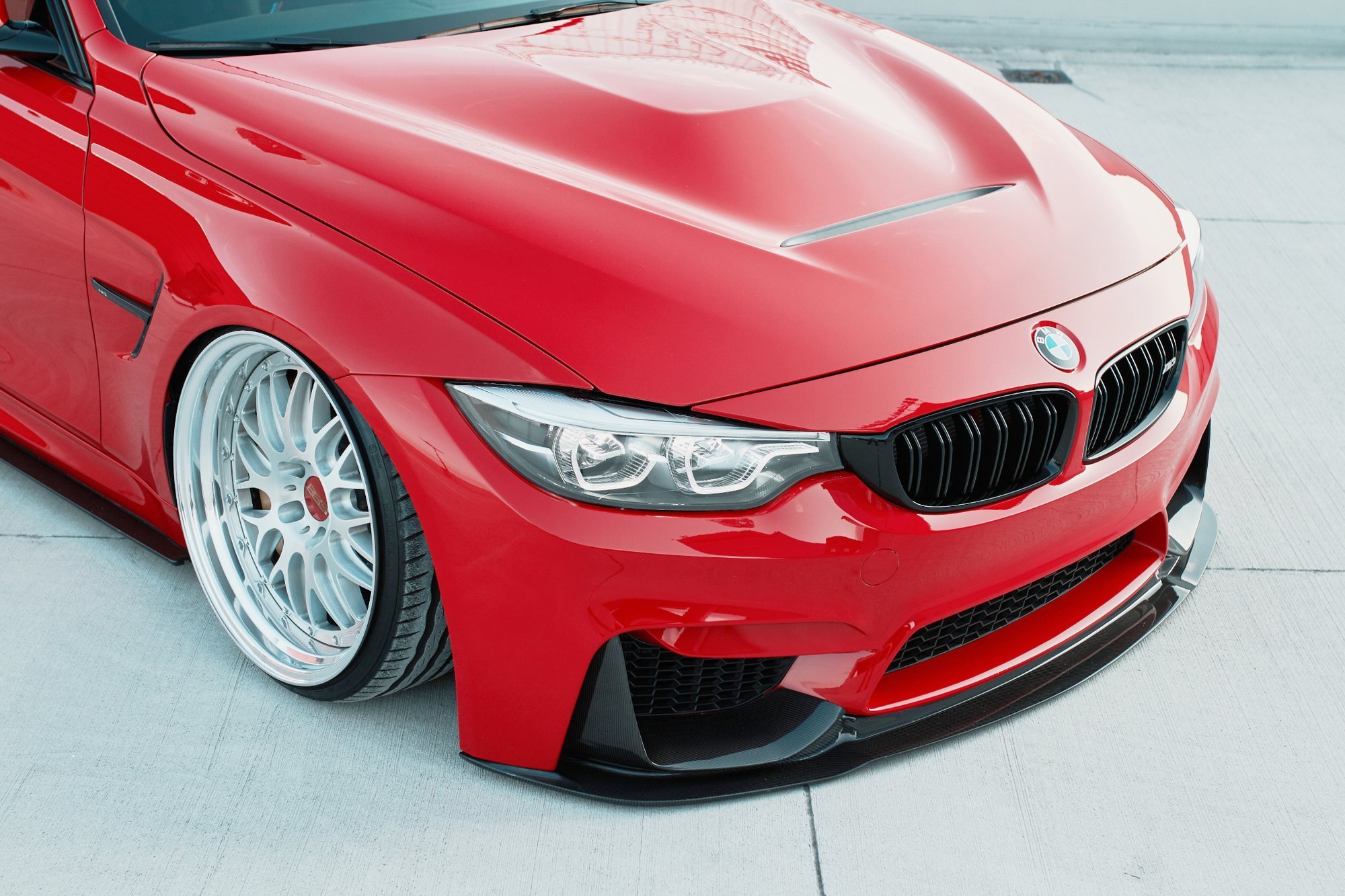 Spoilerlippe Front Ansatz + Rahmen Airintake Lufteinlasse passend für BMW M3 F80