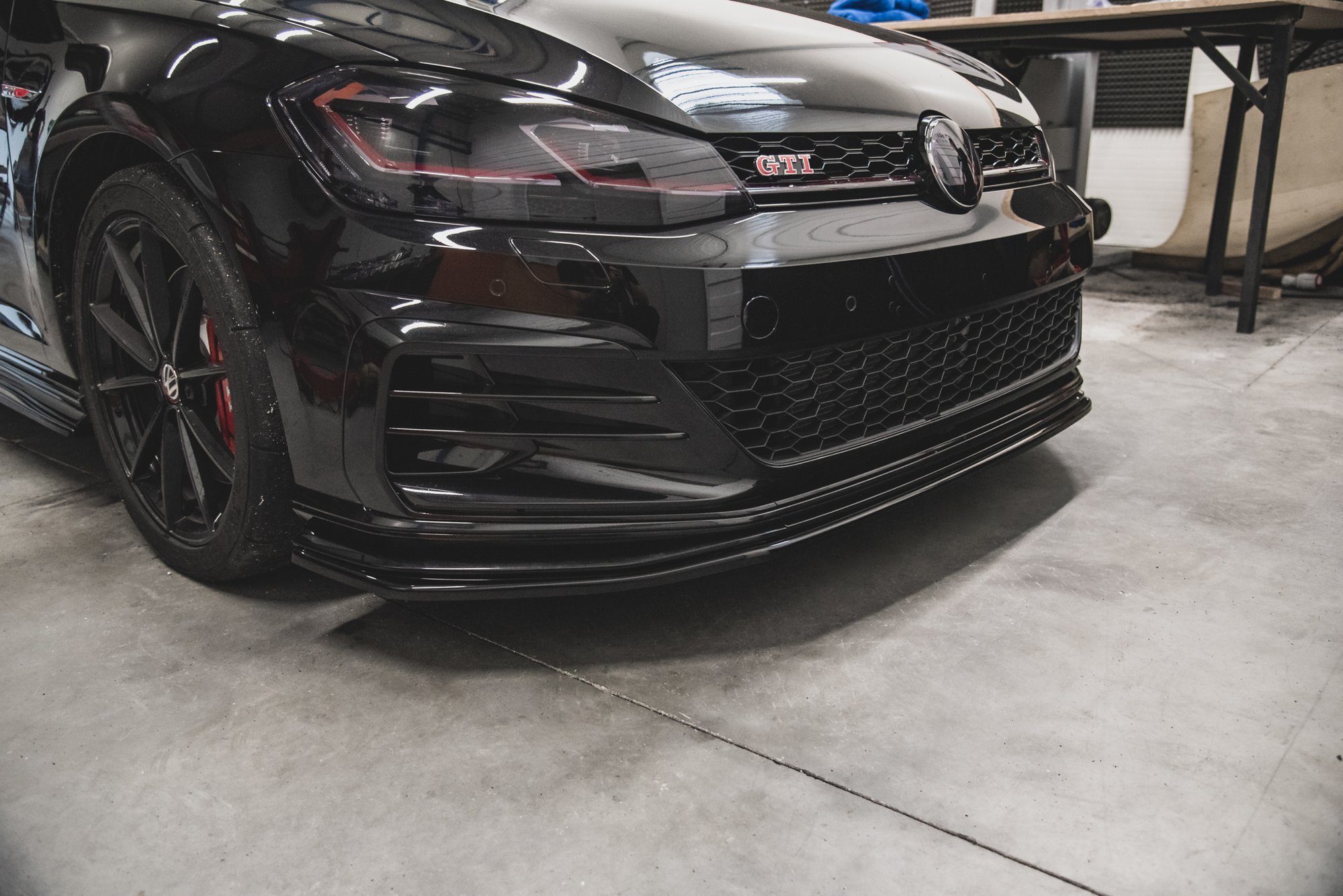 Street+ Spoilerlippe Front Ansatz passend für VW Golf 7 GTI TCR rot Hochglanz