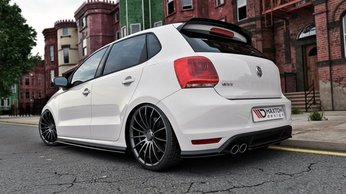 Diffusor Heck Ansatz für DTM LOOK VW Polo GTI Mk5 Facelift schwarz Hochglanz