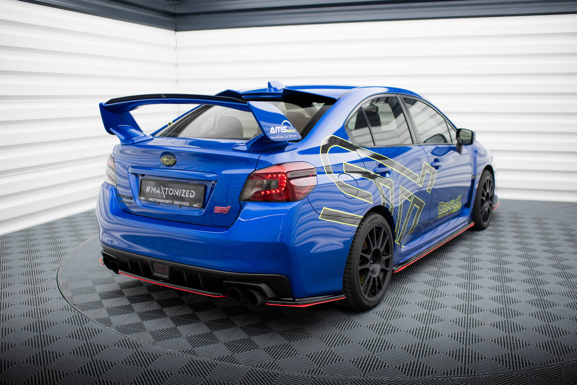 Heck Ansatz Flaps Diffusor V.2 für SUBARU WRX STI schwarz Hochglanz