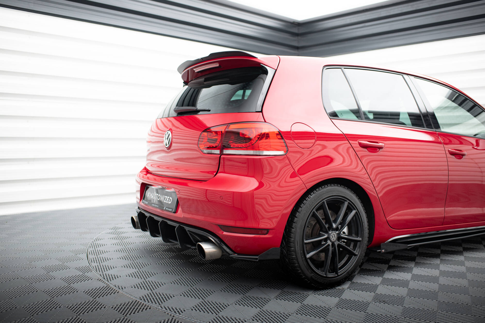 Street Pro Heckschürze Heck Ansatz Diffusor V.2 passend für VW Golf GTI Mk6 rot