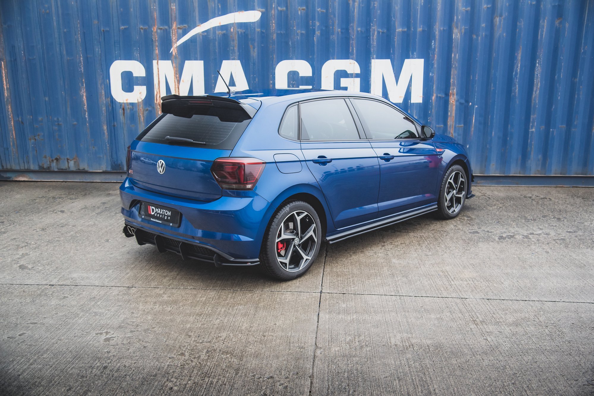 Street Pro Seitenschweller Leisten passend für VW Polo GTI Mk6 rot