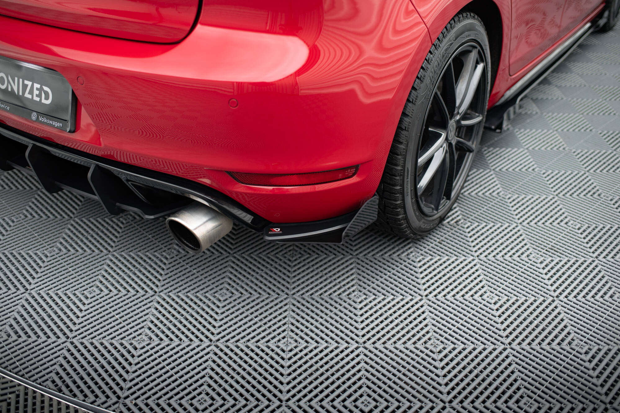 Street Pro Heck Ansatz Flaps passend für VW Golf 6 GTI Mk6 rot+ Hochglanz Flaps