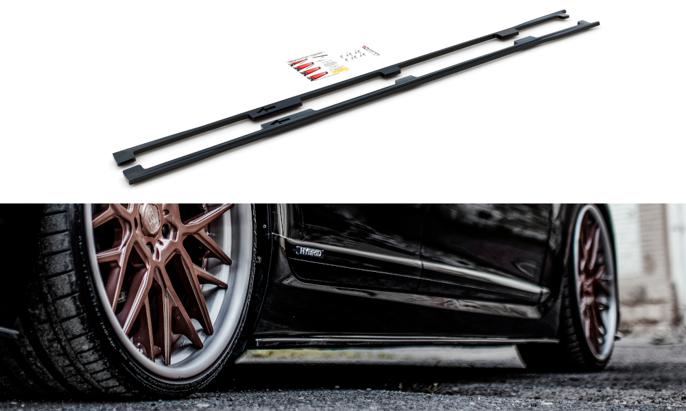 Seitenschweller Ansatz für Lexus LS Long Wheelbase Mk4 Facelift schwarz Hochglanz