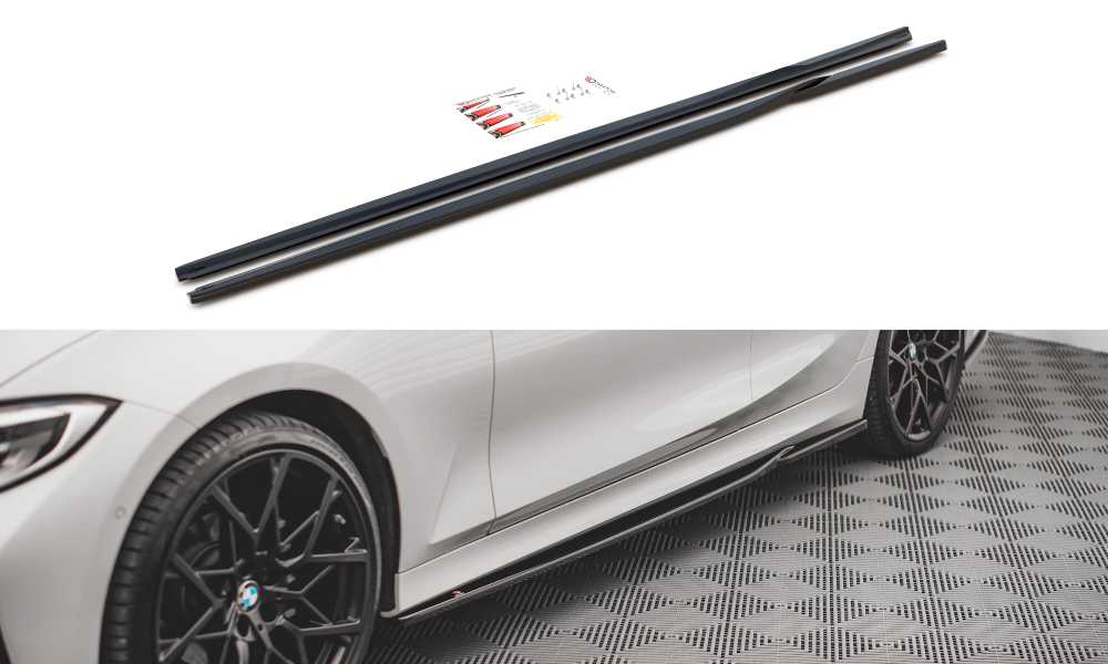 Street+ Seitenschweller Leisten passend für BMW 3er G20 / G21 schwarz Hochglanz