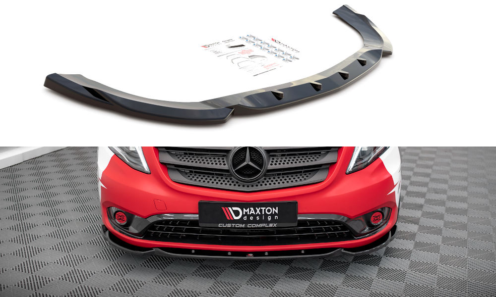Street+ Spoilerlippe Front Ansatz V.1 passend für Mercedes Vito W447 FL schwarz Hochglanz