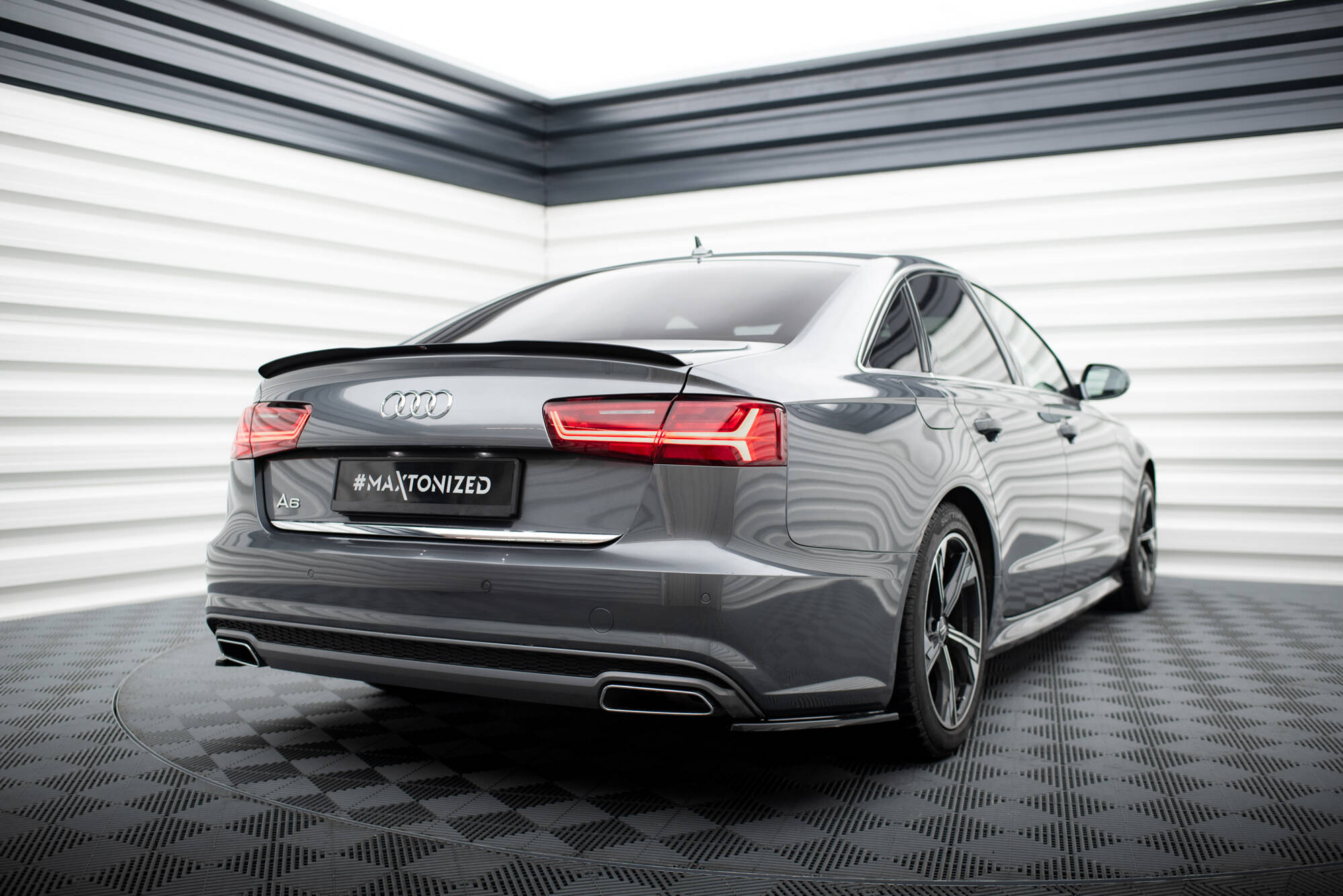 Spoiler CAP für Audi A6 / A6 S-line / S6 Limousine C7 Facelift schwarz Hochglanz