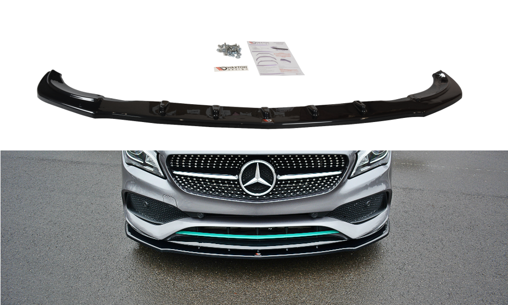 Front Ansatz V.1 für Mercedes CLA C117 AMG-LINE FACELIFT schwarz Hochglanz
