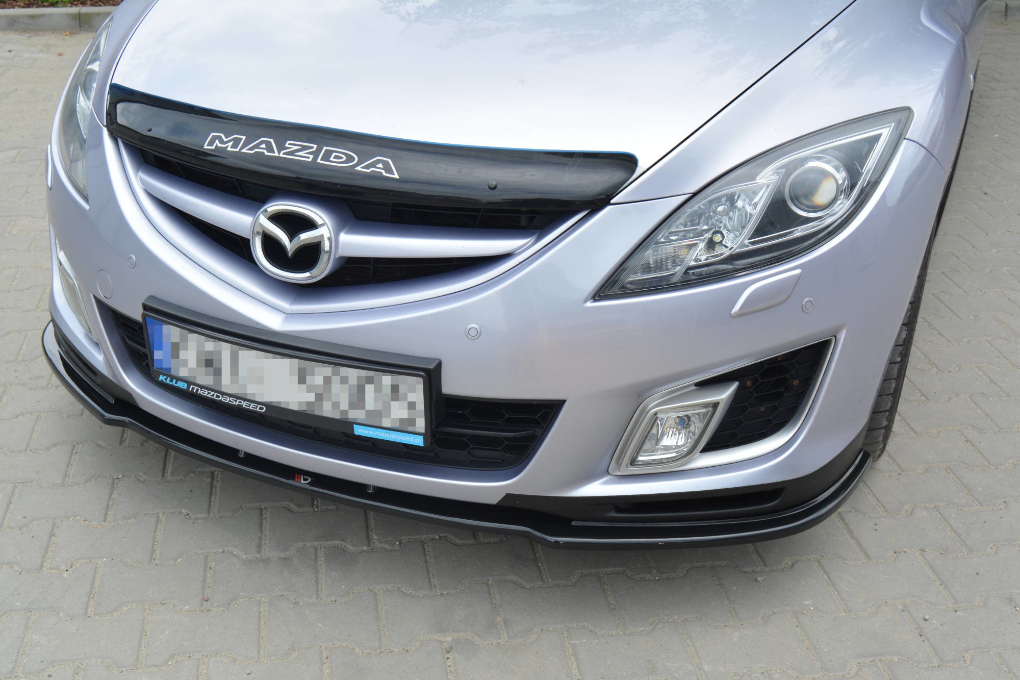 Front Ansatz für MAZDA 6 MK2 SPORT HATCH GH-SERIES vor Facelift schwarz Hochglanz