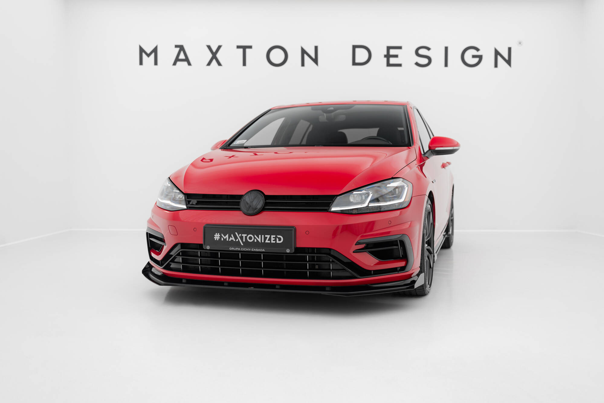 Street Pro Spoilerlippe Front Ansatz passend für VW Golf 7 R FL rot+ Hochglanz Flaps
