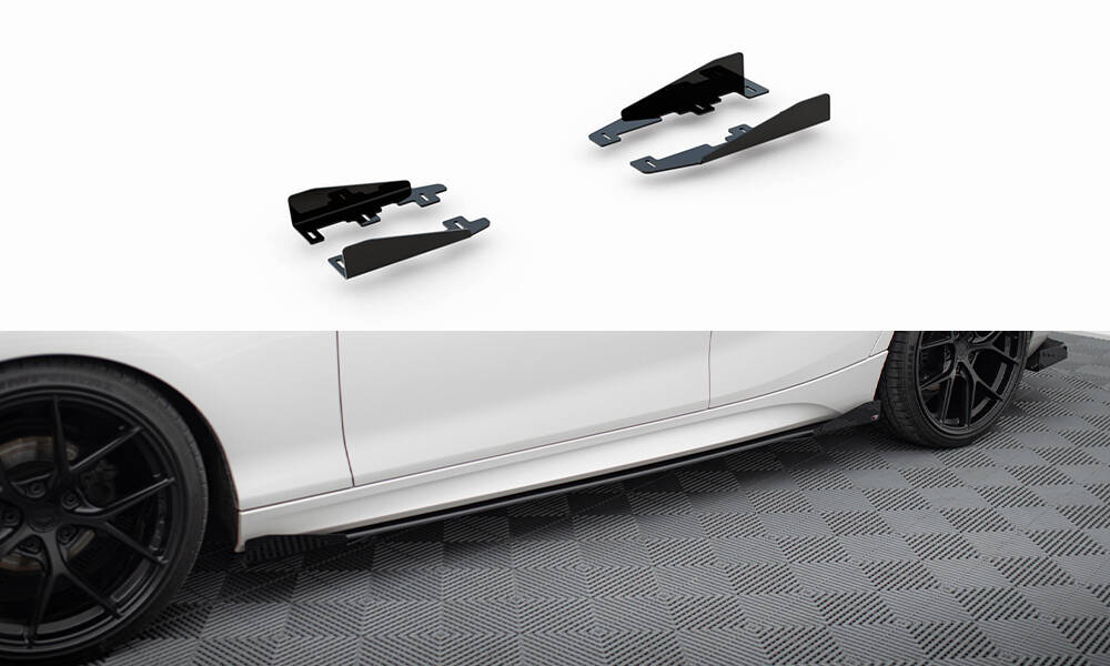 Seitenschweller Flaps passend für BMW 1er F20 M135i / M140i / M-Paket schwarz Hochglanz