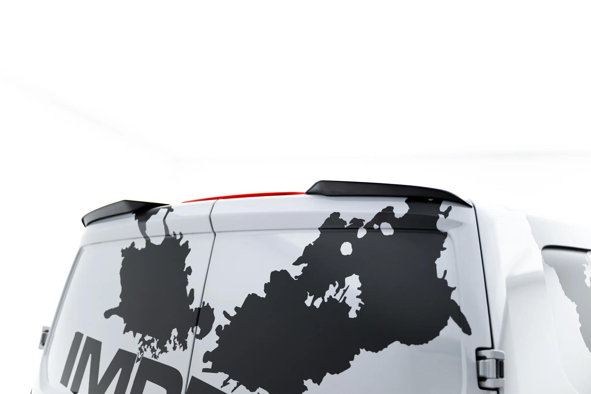 Heckspoiler Lippe passend für VW Transporter T7 / Ford Transit Custom Mk2 schwarz Hochglanz