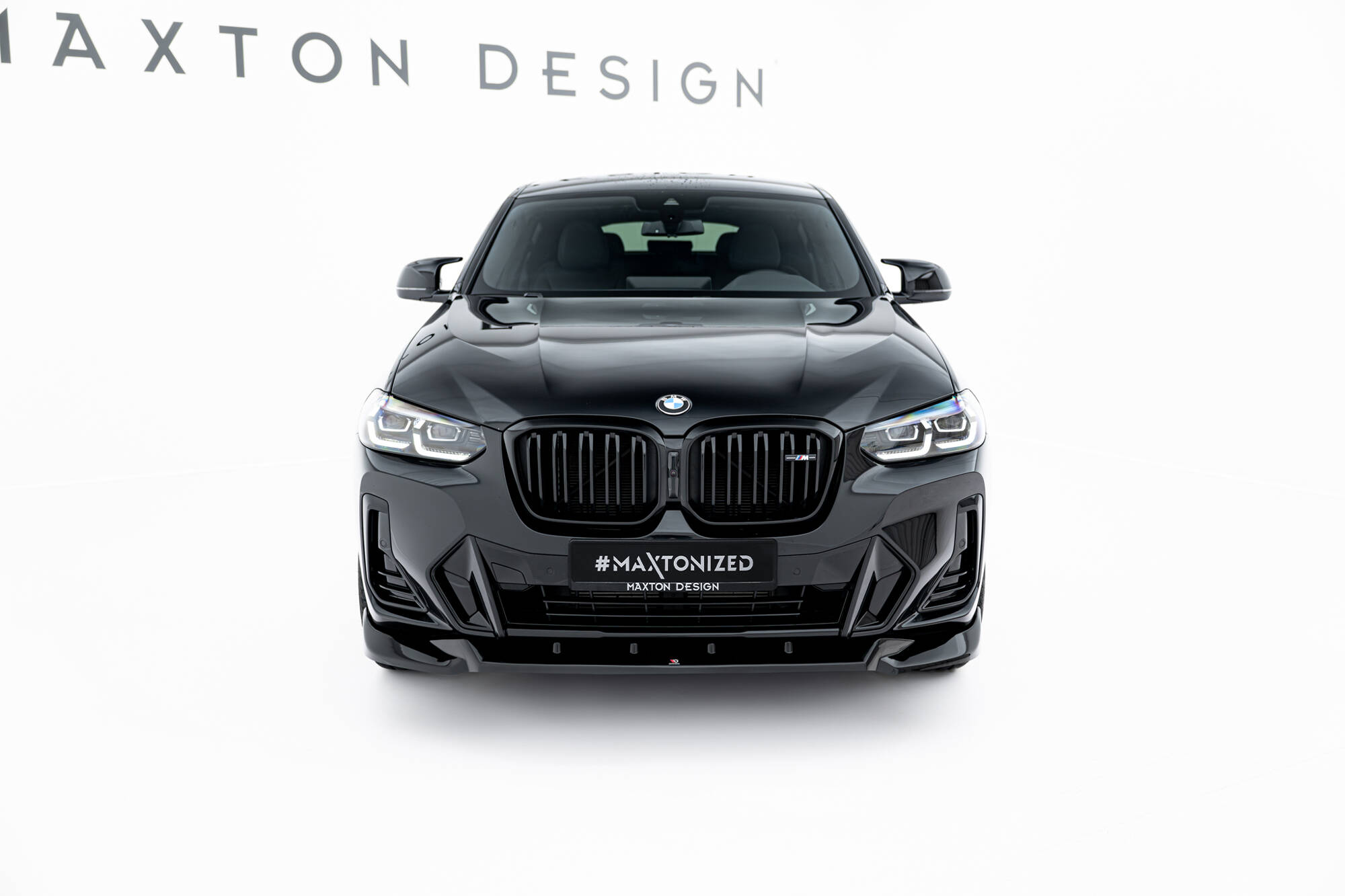 Street+ Spoilerlippe Front Ansatz V.2 passend für BMW X4 M-Paket G02 FL schwarz Hochglanz